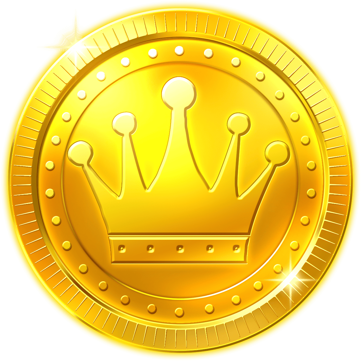 Official Queen of Coins golden crown Coin character used in Greentube product artwork